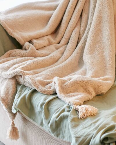 Manta cobija doble faz beige
