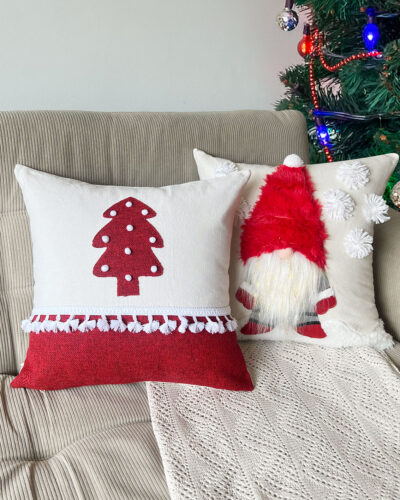 Kit dos fundas papá noel y arbol rojo